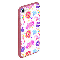 Чехол iPhone 7/8 матовый Сейлор Мун Sailor Moon, цвет: 3D-малиновый — фото 2