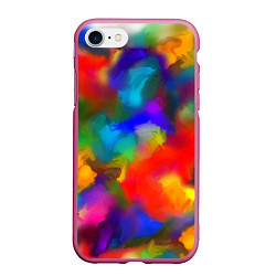 Чехол iPhone 7/8 матовый Палитра художника, цвет: 3D-малиновый