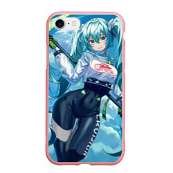 Чехол iPhone 7/8 матовый Miku Hatsune racing suit, цвет: 3D-баблгам