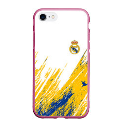Чехол iPhone 7/8 матовый Real madrid краска, цвет: 3D-малиновый