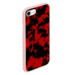 Чехол iPhone 7/8 матовый Черно-красная абстракция, цвет: 3D-светло-розовый — фото 2