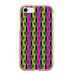 Чехол iPhone 7/8 матовый Striped multicolored pattern Сердце