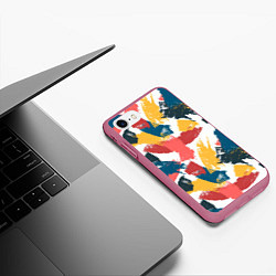Чехол iPhone 7/8 матовый Мазки краской Паттерн, цвет: 3D-малиновый — фото 2