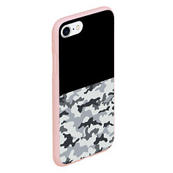 Чехол iPhone 7/8 матовый Полукамуфляж Тёмно-Серый, цвет: 3D-светло-розовый — фото 2