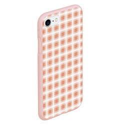 Чехол iPhone 7/8 матовый Light beige plaid fashionable checkered pattern, цвет: 3D-светло-розовый — фото 2