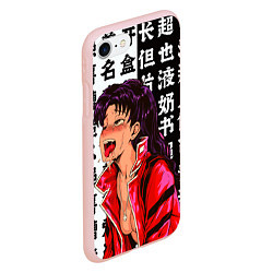 Чехол iPhone 7/8 матовый Мисато Кацураги AHEGAO EVA, цвет: 3D-светло-розовый — фото 2