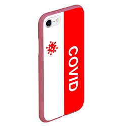 Чехол iPhone 7/8 матовый COVID - ВИРУС, цвет: 3D-малиновый — фото 2