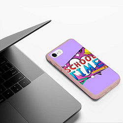 Чехол iPhone 7/8 матовый School time, цвет: 3D-светло-розовый — фото 2