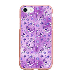 Чехол iPhone 7/8 матовый Танцующие русалки на фиолетовом, цвет: 3D-светло-розовый