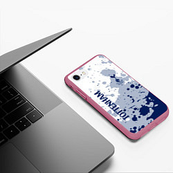Чехол iPhone 7/8 матовый Tottenham hotspur Брызги красок, цвет: 3D-малиновый — фото 2