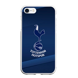 Чехол iPhone 7/8 матовый Tottenham hotspur Синяя абстракция, цвет: 3D-белый