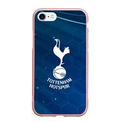 Чехол iPhone 7/8 матовый Tottenham hotspur Соты абстракция, цвет: 3D-светло-розовый