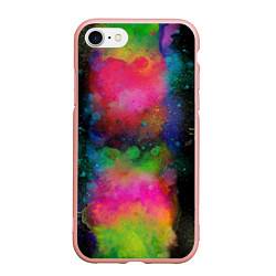 Чехол iPhone 7/8 матовый Разноцветные брызги кляксы, цвет: 3D-светло-розовый