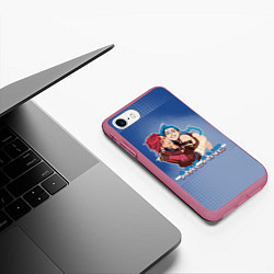 Чехол iPhone 7/8 матовый Arcane - Джинкс и Вай, цвет: 3D-малиновый — фото 2