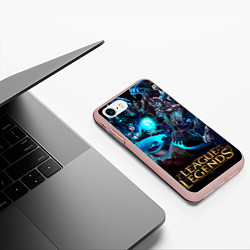 Чехол iPhone 7/8 матовый Коллаж LoL - Legue of Legends, цвет: 3D-светло-розовый — фото 2