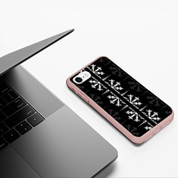 Чехол iPhone 7/8 матовый Скандинавский компас Вегвизир, цвет: 3D-светло-розовый — фото 2