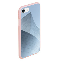 Чехол iPhone 7/8 матовый Абстрактная геометрическая серебряная постройка, цвет: 3D-светло-розовый — фото 2