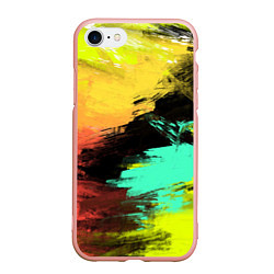 Чехол iPhone 7/8 матовый Яркий красочный гранж, цвет: 3D-светло-розовый