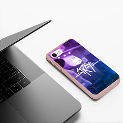 Чехол iPhone 7/8 матовый Stray - мордочка - neon, цвет: 3D-светло-розовый — фото 2