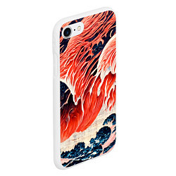 Чехол iPhone 7/8 матовый Великая красная волна, цвет: 3D-белый — фото 2