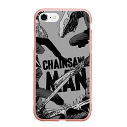 Чехол iPhone 7/8 матовый Chainsaw man comix