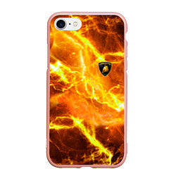 Чехол iPhone 7/8 матовый Lamborghini - яркие молнии