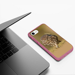 Чехол iPhone 7/8 матовый Штош - мем - совёнок, цвет: 3D-малиновый — фото 2