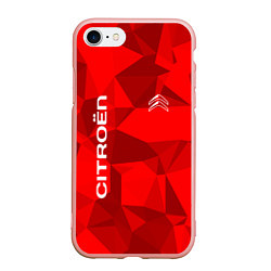 Чехол iPhone 7/8 матовый Citroёn - logo, цвет: 3D-светло-розовый