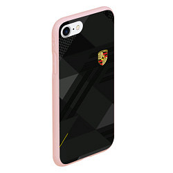 Чехол iPhone 7/8 матовый Porsche - logo, цвет: 3D-светло-розовый — фото 2