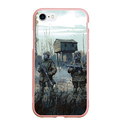 Чехол iPhone 7/8 матовый STALKER Военные Сталкеры, цвет: 3D-светло-розовый