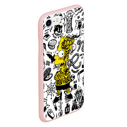 Чехол iPhone 7/8 матовый Барт Симпсон весь в татухах - Hype, цвет: 3D-светло-розовый — фото 2