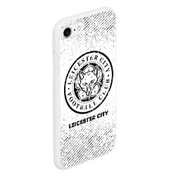 Чехол iPhone 7/8 матовый Leicester City с потертостями на светлом фоне, цвет: 3D-белый — фото 2