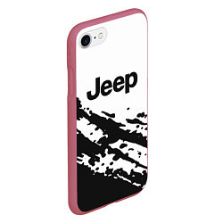 Чехол iPhone 7/8 матовый Jeep - textura, цвет: 3D-малиновый — фото 2