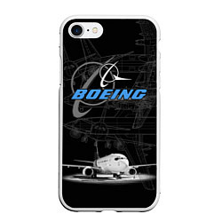 Чехол iPhone 7/8 матовый Boeing 737, цвет: 3D-белый