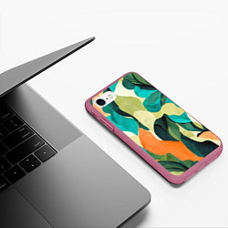 Чехол iPhone 7/8 матовый Multicoloured camouflage, цвет: 3D-малиновый — фото 2