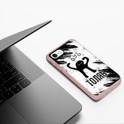 Чехол iPhone 7/8 матовый Кот ъуъ Толян, цвет: 3D-светло-розовый — фото 2