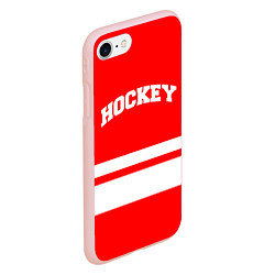 Чехол iPhone 7/8 матовый Hockey - две волосы, цвет: 3D-светло-розовый — фото 2