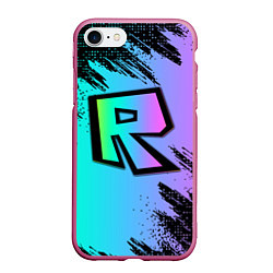 Чехол iPhone 7/8 матовый Roblox neon logo
