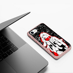 Чехол iPhone 7/8 матовый Zero two с чупачупсом - любимый во франксе, цвет: 3D-светло-розовый — фото 2
