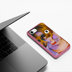 Чехол iPhone 7/8 матовый BTS JK DNA, цвет: 3D-малиновый — фото 2