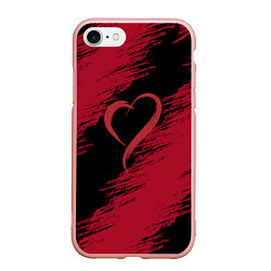 Чехол iPhone 7/8 матовый Нарисованное кистью сердце, цвет: 3D-светло-розовый