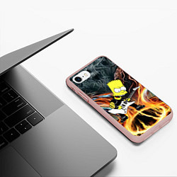 Чехол iPhone 7/8 матовый Барт Симпсон - соло на гитаре, цвет: 3D-светло-розовый — фото 2