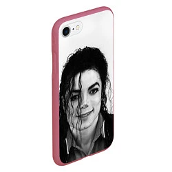 Чехол iPhone 7/8 матовый Майкл Джексон Фото, цвет: 3D-малиновый — фото 2
