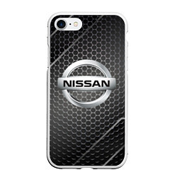 Чехол iPhone 7/8 матовый Nissan метал карбон