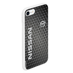 Чехол iPhone 7/8 матовый Nissan карбон, цвет: 3D-белый — фото 2