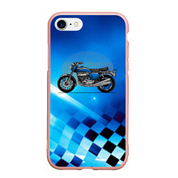 Чехол iPhone 7/8 матовый Синий классический мотоицкл