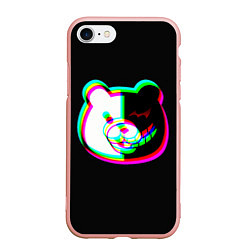 Чехол iPhone 7/8 матовый Danganronpa glitch monokuma, цвет: 3D-светло-розовый
