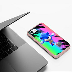 Чехол iPhone 7/8 матовый Sonic neon, цвет: 3D-светло-розовый — фото 2
