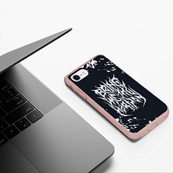Чехол iPhone 7/8 матовый Bring Me the Horizon краска, цвет: 3D-светло-розовый — фото 2