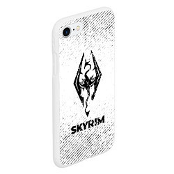 Чехол iPhone 7/8 матовый Skyrim с потертостями на светлом фоне, цвет: 3D-белый — фото 2